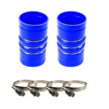 2 of Silicone Blue Hump Hose with 4 Constant Tension Clamps Set 3 1/2" x 6 3/8"