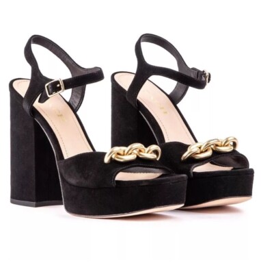 COACH Nicolette Black Velvet Platform Sandals Women s Size 5 New (other)