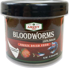 Blood Worms 0.35Oz -100 Natural Freeze Dried Blood Worms - Aquarium Fish Foo...