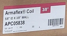*NEW* Armaflex APC05838, 125 ft coil, 3/8-IN Pipe Insulation, 5/8 id x 3/8 wall