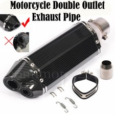 Universal Motorcycle Dual Outlet Exhaust Muffler Tail Pipe for Exhaust 36-51mm
