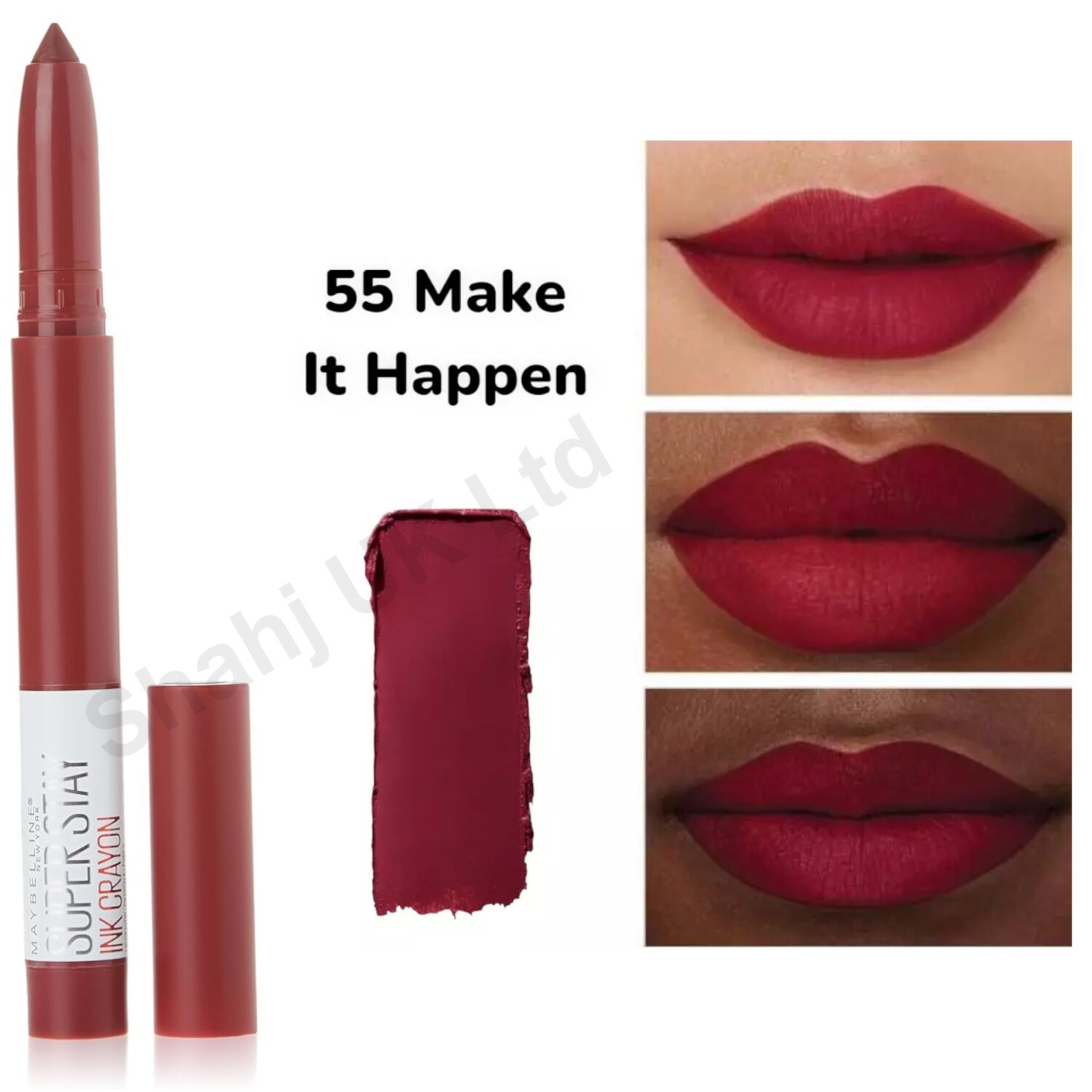 Maybelline Lipstick, Superstay Matte Ink Lip Crayon  #55 Make It Happen Make UP