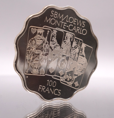 100 Francs SBM Loews Monte Carlo Casino Franklin Mint 1oz 925
