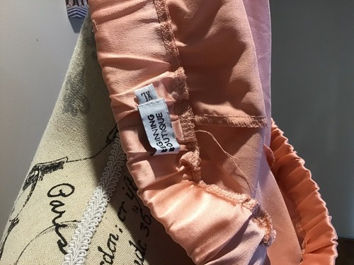 beginning boutique Satin Pj Shorts, Peach XL - Picture 3 of 3
