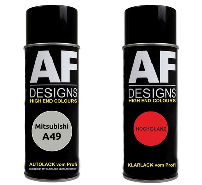 Spraydose für Mitsubishi A49 Luzern Silver Metallic Basislack Klarlack Sprühdose