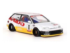 Honda Civic EF Kanjo V1 White/Yellow Diecast 1:64 Scale Model - TSM KHMG139