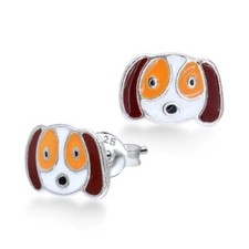 Children's .925 Sterling Silver Puppy Dog Earrings