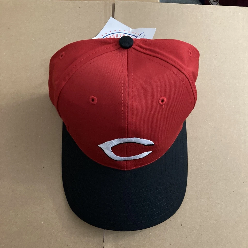 NWT Vintage Cincinnati Reds Snapback Hat Baseball Cap Plain Logo MLB 90s New - Image 2 of 4