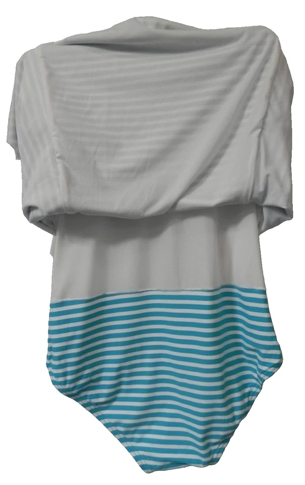 Nuevo sin etiquetas Traje de baño Coco Rave 1 pieza adjunto Vestido de baño Talla L 38D Aqua Bandeau Foto 4 de 4