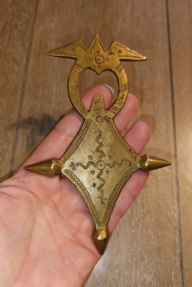 Croix Touareg En Bronze / Artisanat/ Vintage - Photo 3/3