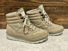 L.L Bean Vintage Thinsulate Women Leather Suede Laceup Trail Boot Taupe Grey 9 M