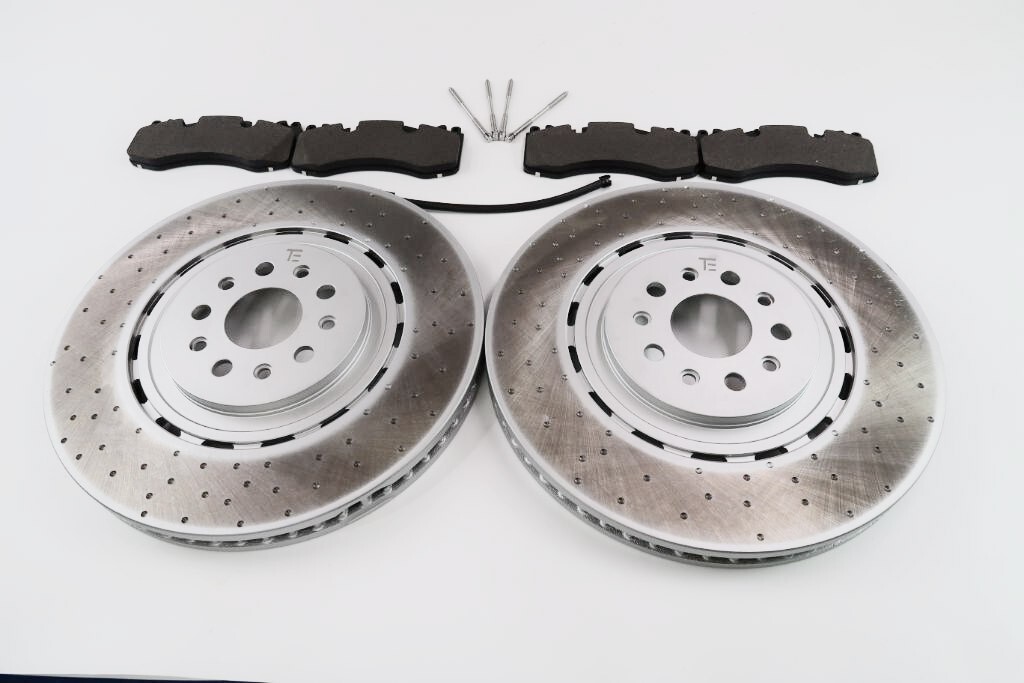 Maserati Levante S Trofeo front brake pads & dimpled rotors TopEuro #1565
