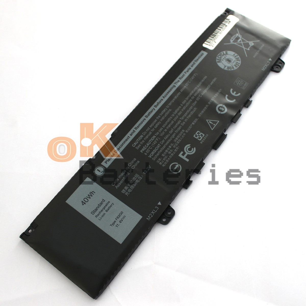 11.4V 40Wh 3166mAh F62G0 Battery for Dell Inspiron 13 5370 7370 