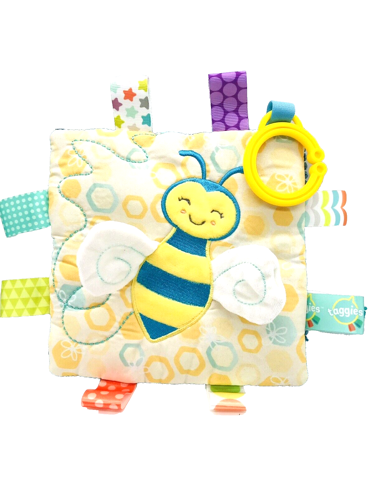 Mary Meyer Taggies Fuzzy Buzzy Bee Crinkle Baby Toy with Squaker