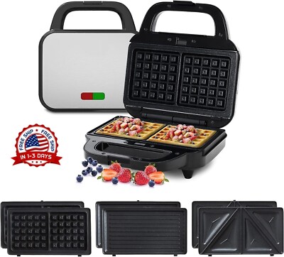 Waflera electrica doble sandwichera y waffle antideslizantes para