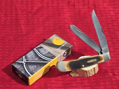 Carhartt Case XX Knives Dark Molasses Bone Trapper Knife 6254 SS