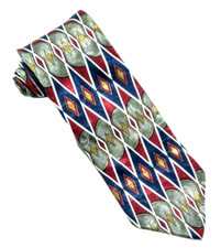 Men's Tie GEOFFREY BEENE Vintage 100% Silk Made in USA Multi-Color Geometric