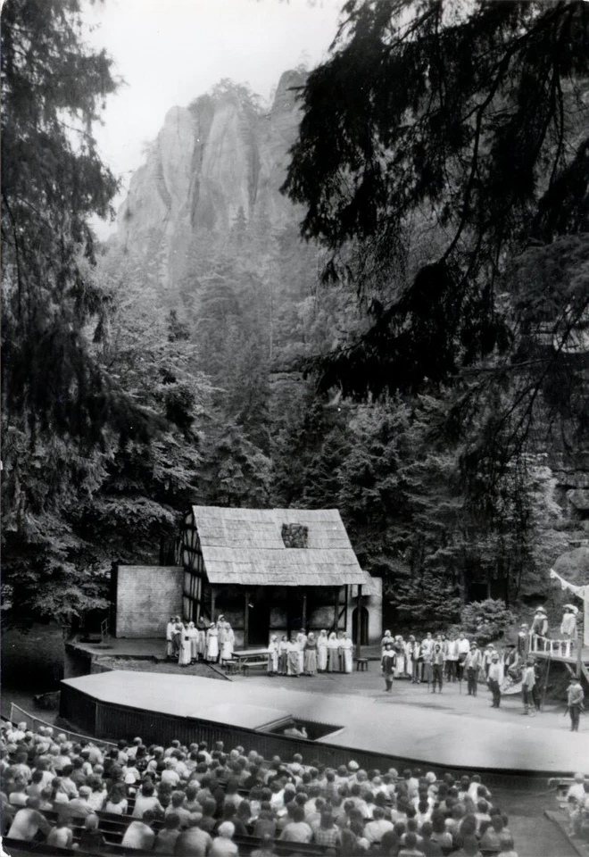 12-725 Ansichtskarte Kurort Rathen Felsenbühne Sächsische Schweiz Elbsandstein - Bild 1 von 1