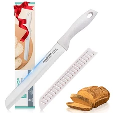 HAUSHOF Bread Knife w/Sheath 8'' Serrated Bread Knife for Homemade Bread NEW