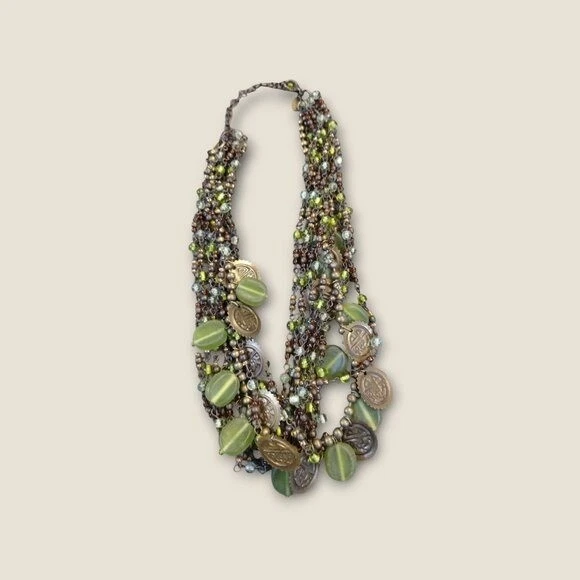 Rare Chicos Multi-Strand Beaded Necklace With Coin & Sea Glass Accents - Image 3 of 4