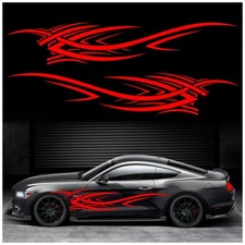 Flame Graphics Car Auto Body Side Sticker 94.4" X 15.3" - Universal Vinyl Decal