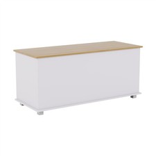 Arlington Storage Ottoman Chest Grey White Toy Chest Bedding Blanket Box Large