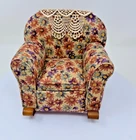 Vintage Floral Rocking Chair For Barbie & Integrity Dolls