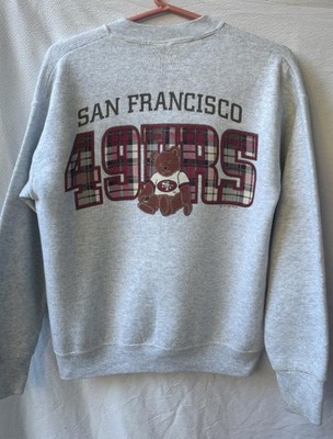 SF 49ers Vintage 1996 Niners Sweatshirt Teddy Bear Plaid NFL Cliff Engle 90s USA