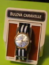 Vintage 1969 M9 Mens 31mm Mechanical Caravelle by Bulova Watch with Box