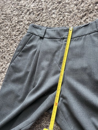 Pantalón para mujer Giorgio Armani cintura alta pierna ancha gris oscuro talla 40 97 % lana - Imagen 12 de 17