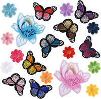 20 StüCk Patches Zum AufbüGeln,AufbüGeln Blumen Schmetterling, BüGelflicken Set