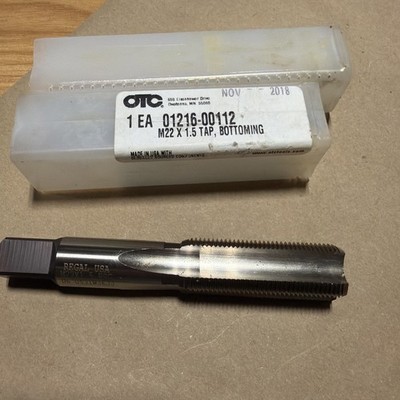 OTC 01216-00112 M22 X 1.5 HSG TAP, BOTTOMING Engine Oil Plug Repair Toyota