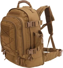 Expandable 40-64L Military Tactical Backpack 3 Day Bag Hiking Gym Sport Tan 