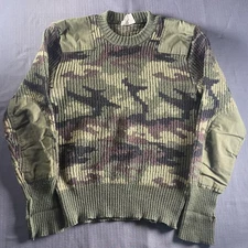 Vintage Woolly Pully Sweater Mens 42 Camo England Military Pullover 90s