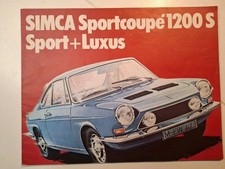 Prospekt brochure Simca 1200 S Sportcoupe 1967 original