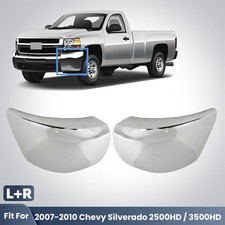 Front Bumper End Cap For 2007-2010 Chevrolet Silverado 2500 3500 Chrome Lr