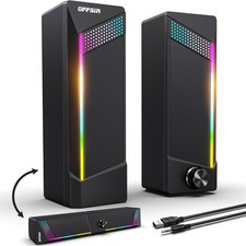 Computer Speakers, 2 in 1 PC Speaker , Gaming Speakers for Black 