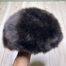 Vintage Womens Brown Faux Fur Hat Made in England Glamour Cossack