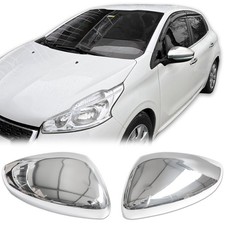 Edelstahl Chrom Spiegelkappen Set passend für Peugeot 2008 II ab 2019 Chrom Look