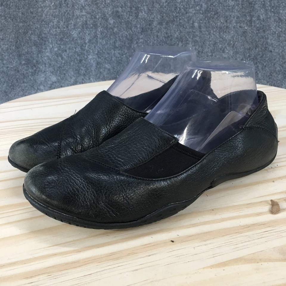 Hush Puppies Shoes Womens 7 M Casual Comfort Slip On Loafer Flats Black Leather - Image 3 of 4