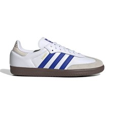 MENS ADIDAS SAMBA OG WHITE/LUCID BLUE/GUM JR0909-SIZE 8