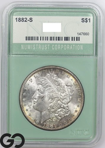 1882-S Morgan Silver Dollar Coin, Lustrous Choice BU++