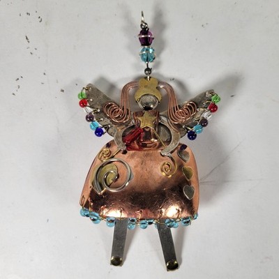 Guardian Angel / Fairy Godmother Ornament - Mixed Metal Copper Beads Hearts