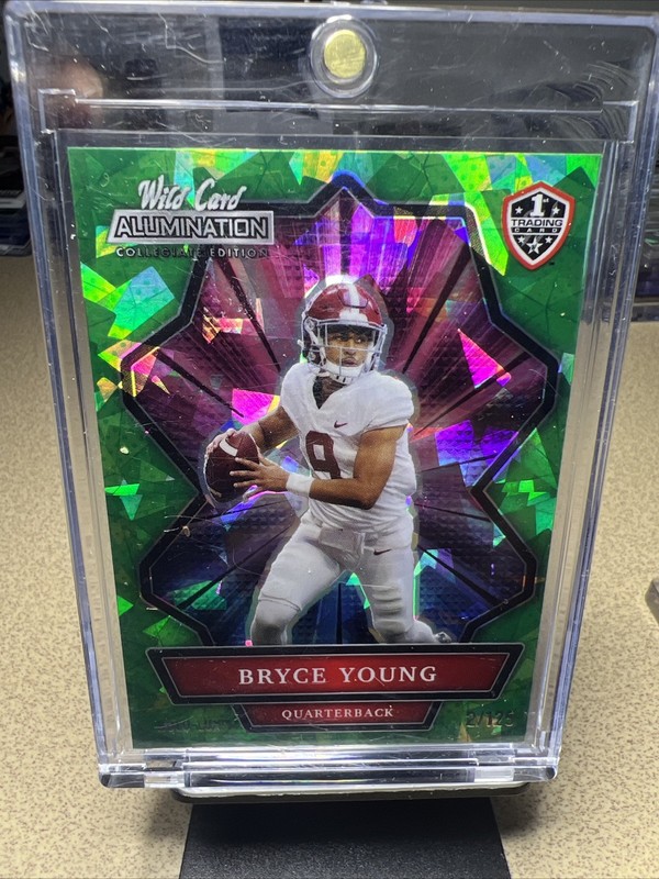 2021 Wild Card Alumination NIL Bryce Young Green Cracked Ice  #ANBC-7 (RC) 2/125