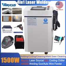 Raycus 1500W Laser Welder Cutting Weld Seam Cleaning Machine Touch Screen Gun US