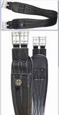 New TEKE Contoured Chafeless Airflow Girth for Horses, 38&rdquo; Double Elastic Black
