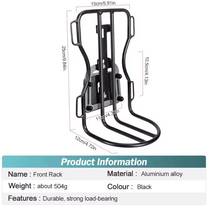 Cycling Equipment Front Stand Bicycles Front Rack, Luggage Travel Carriers Rack - Bild 2 von 4