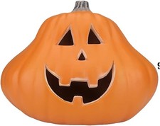 14" Halloween Lighted Pumpkin Jack O Lantern Prelit Pumpkin Light Indoor Outdoor