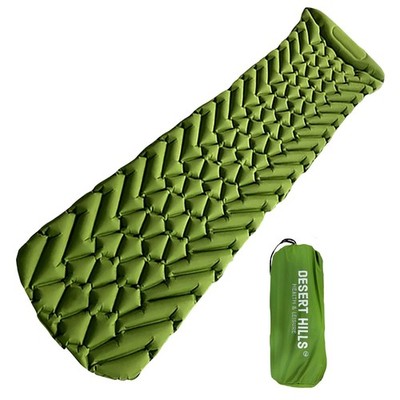Ultralight Camping Sleeping Pad W/ Built-In Pillow & Foot/Hand Pump