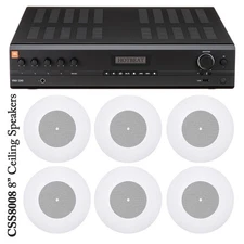 JBL VMA1240 Commercial Bluetooth Mixer-Amplifier + 6 x CSS8008 Ceiling Speakers